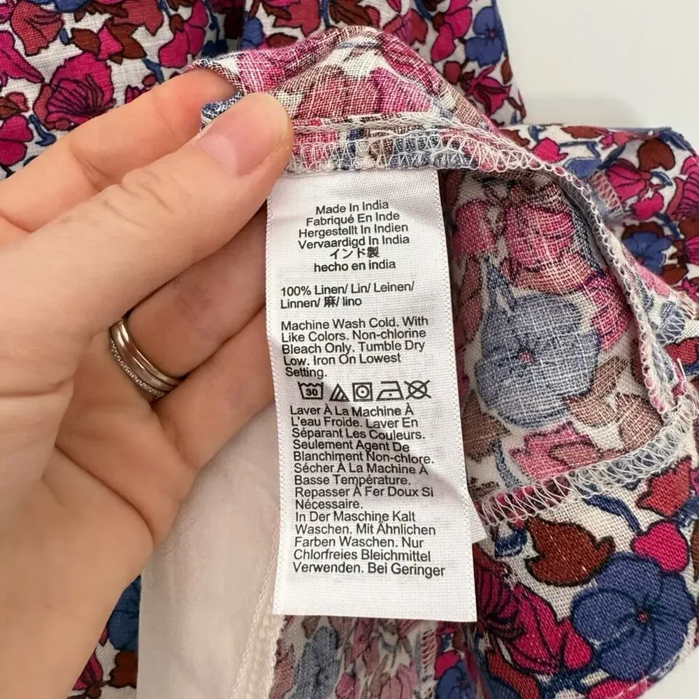 J.Crew Afternoon Linen Dress in Berry Floral